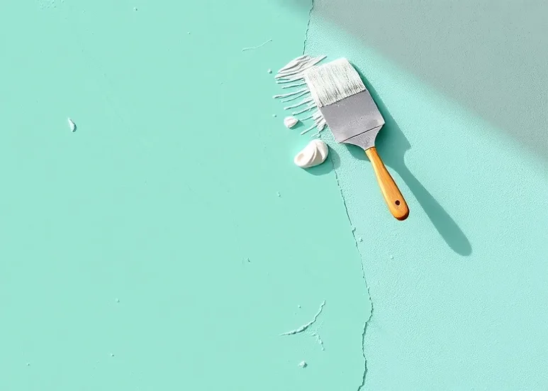 Application d'un enduit décoratif à la lisseuse sur un mur